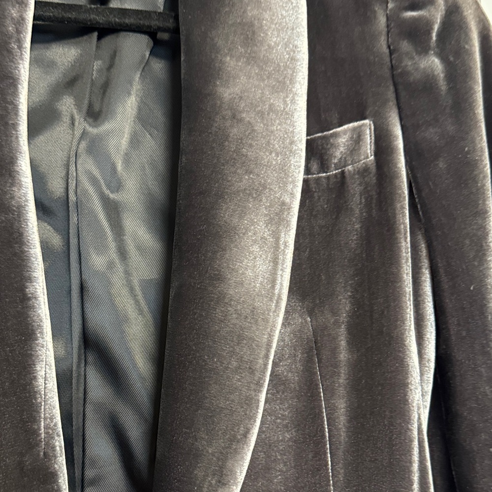 BCBGMaxAzria dark grey Velvet Blazer - Picture 8 of 13